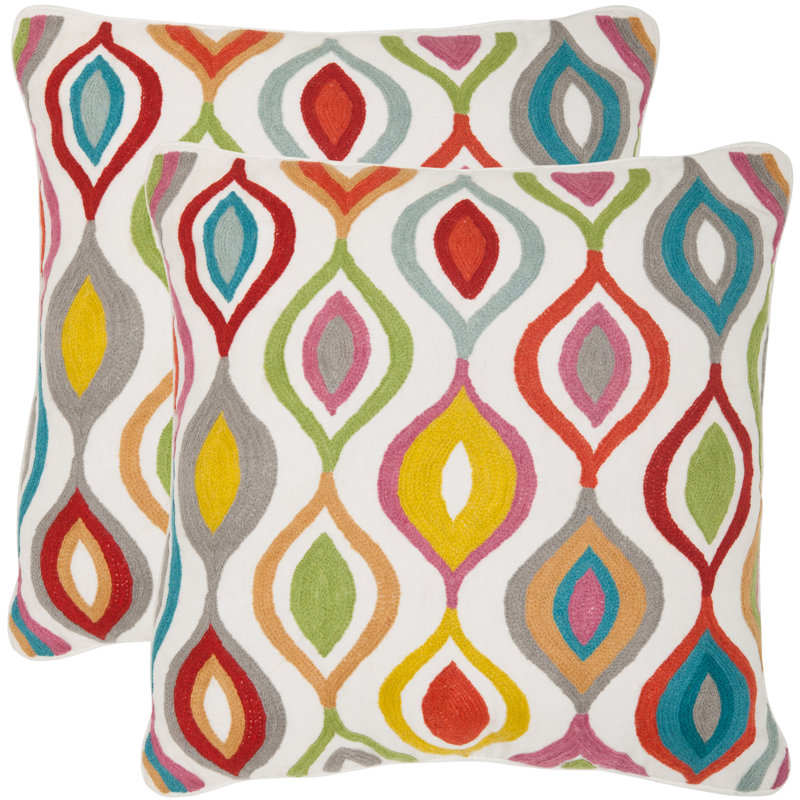 Balloon Geometric Cotton Throw Pillow, 18" H x 18" W