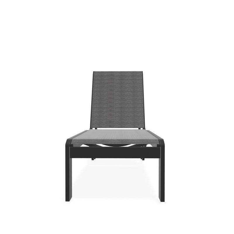 Chaise longue sans accoudoirs empilable en polymère Dune, Graphite, Titane Sunbrella®