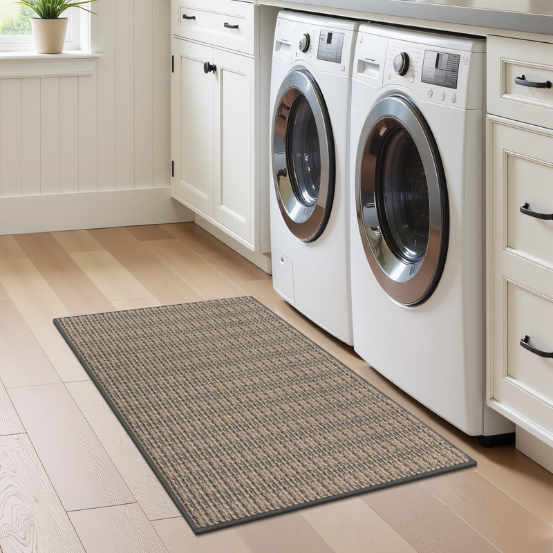 Paillasson intérieur antidérapant lavable à la machine, Brun, L 48 po x l 32 po