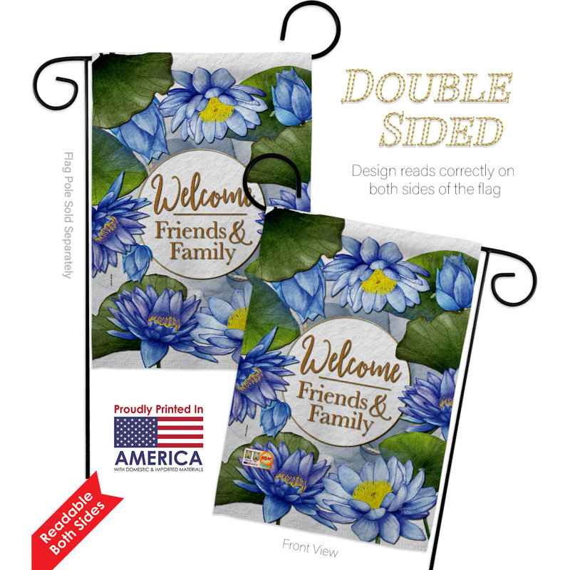 Drapeau de jardin en polyester Lotus, H 19 po x l 13 po