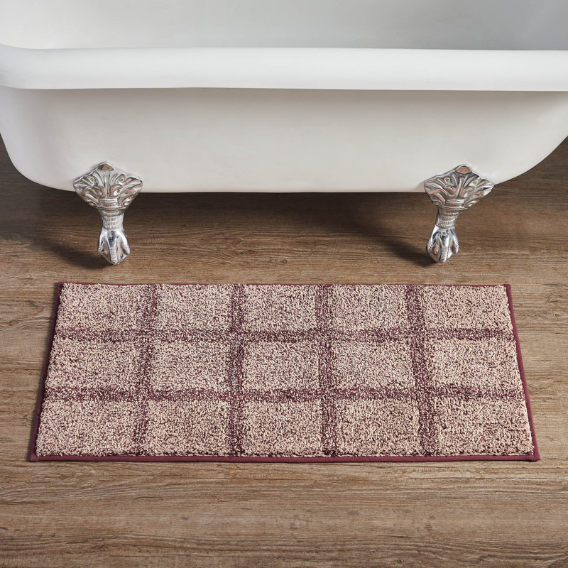 Connell Cotton Blend Non-Slip Bath Mat, 17"W x 36"L