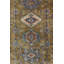 Tapis unique nouvel âge 8 pi x 9 pi 10 po Karaja en jaune / bleu pâle / or