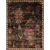 Sari Silk Collection One-of-a-Kind 8.9 X 11.6 Hand Knotted Area Rug