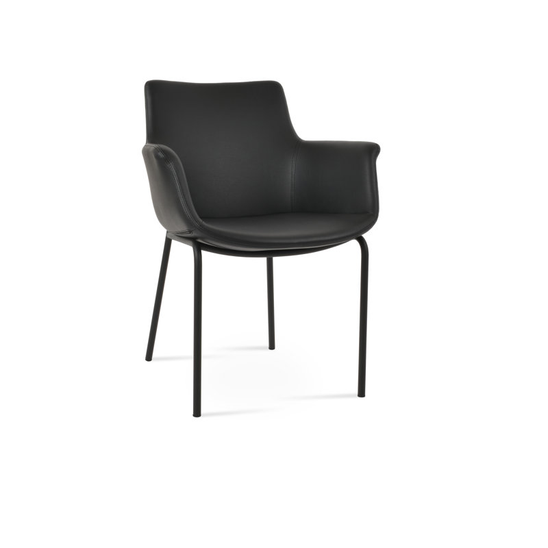 Chaise avec accoudoirs Bottega Harris, Noir, Noir