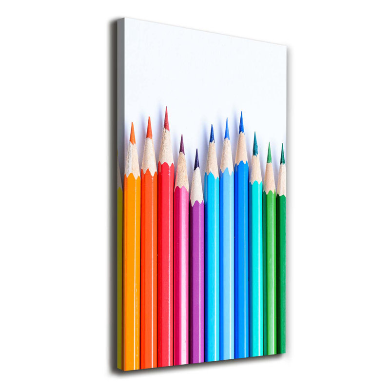 Colourful Pencils - Wrapped Canvas Print
