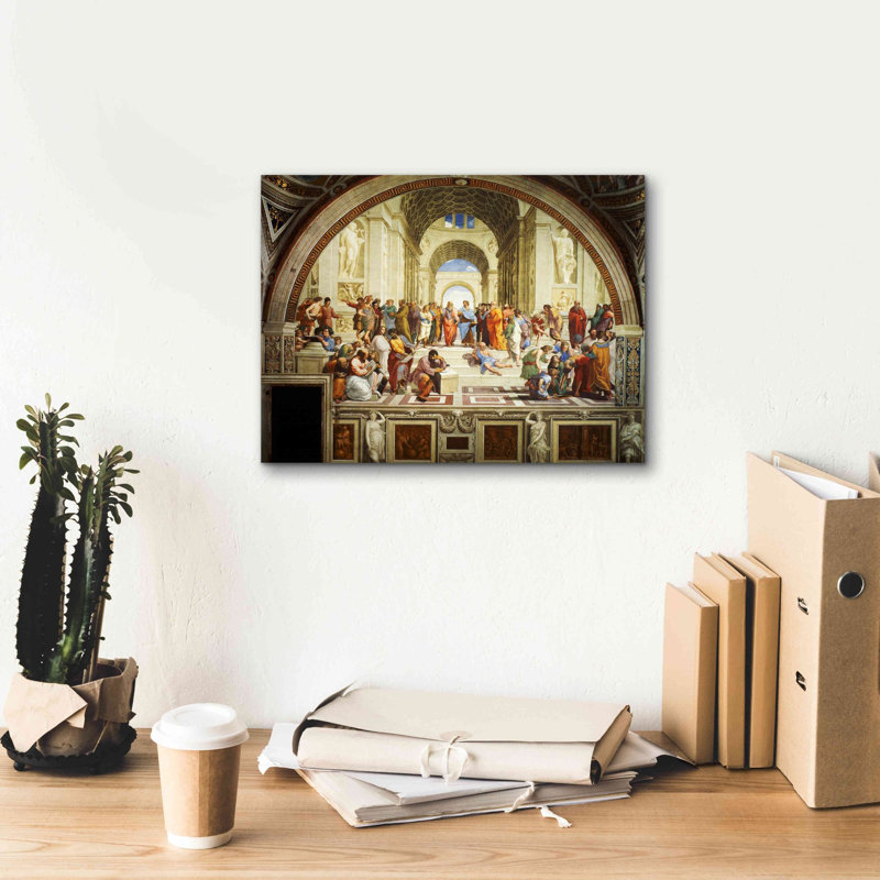«The School of Athens» par Raphael, art mural sur toile, H 12 po x l 16 po x P 0,75 po