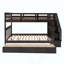 Lit superposé d'escalier avec tiroir, rangement et garde-corps pour la chambre à coucher-1960119427