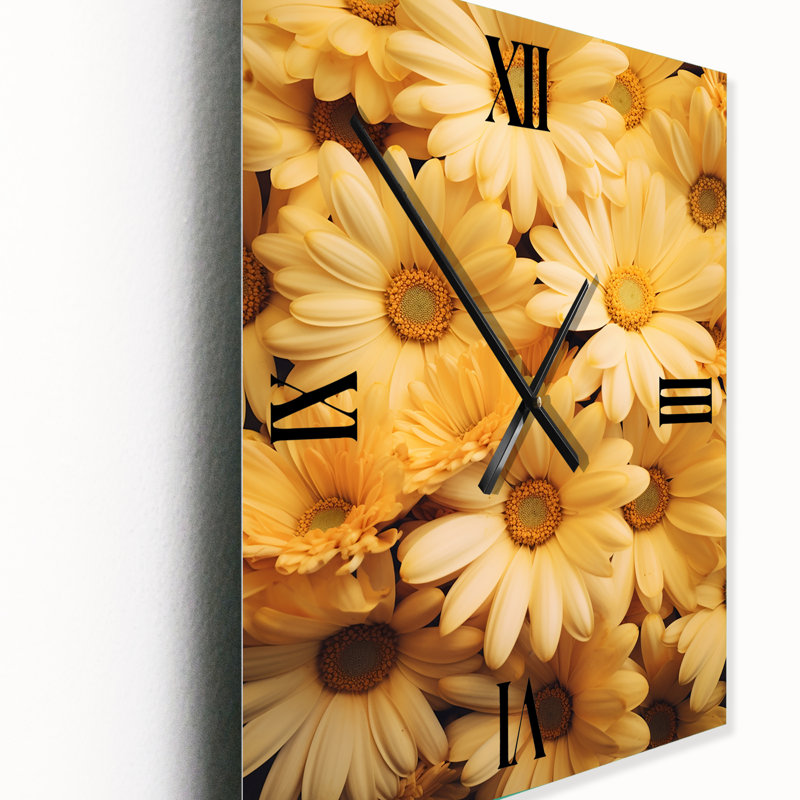 Daisies Golden Daisies - Horloge murale florale surdimensionnée, Petit