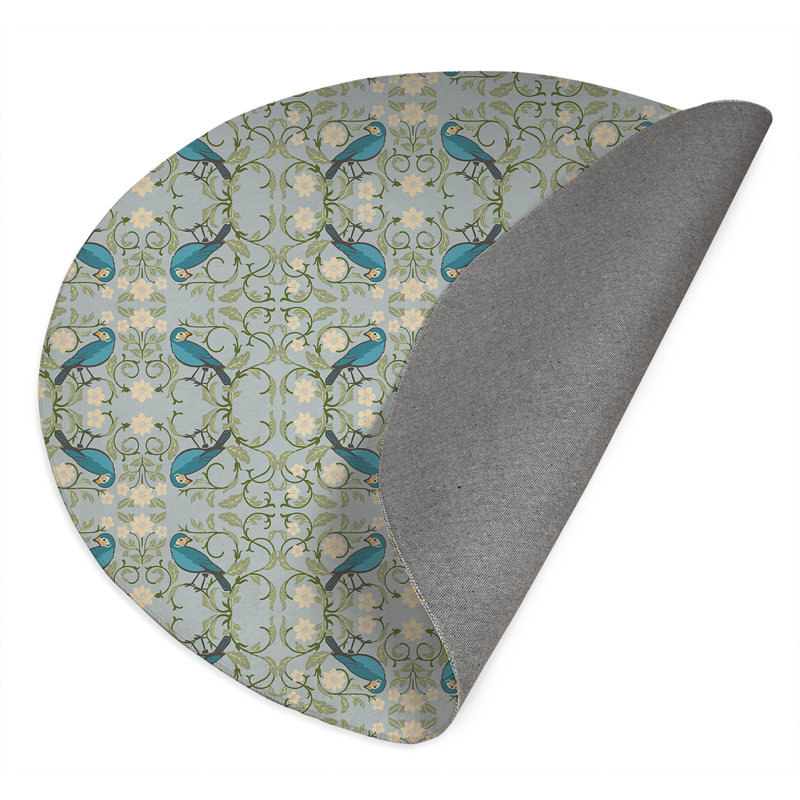Tweetie Soft Step Outdoor Area Rug, Blue, Round 5'