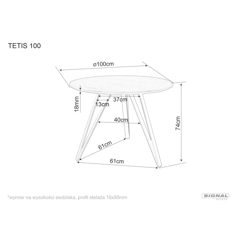 Berwyn Round Metal Base Dining Table
