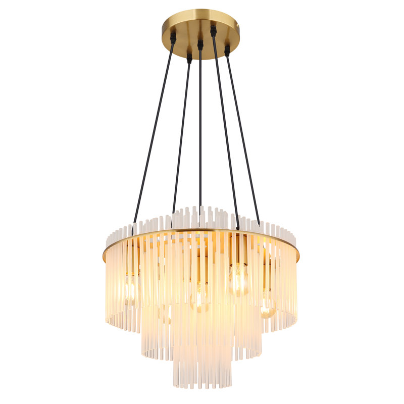 Decole 5 - Light Pendant, Gold colours, Clear, 70cm H x 50cm W