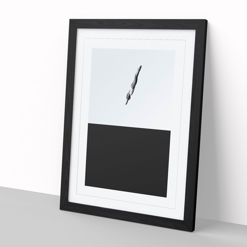 High Dive - Picture Frame Graphic Art, Black Framed, 36cm H x 27cm W x 2cm D
