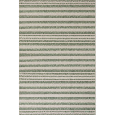 Xaren Coastal Striped Machine Washable Rug