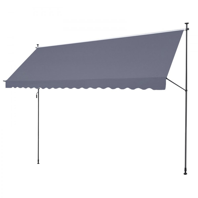 Auvent de patio avec auvent rétractable, H 122 po x l 178 po x P 47 po