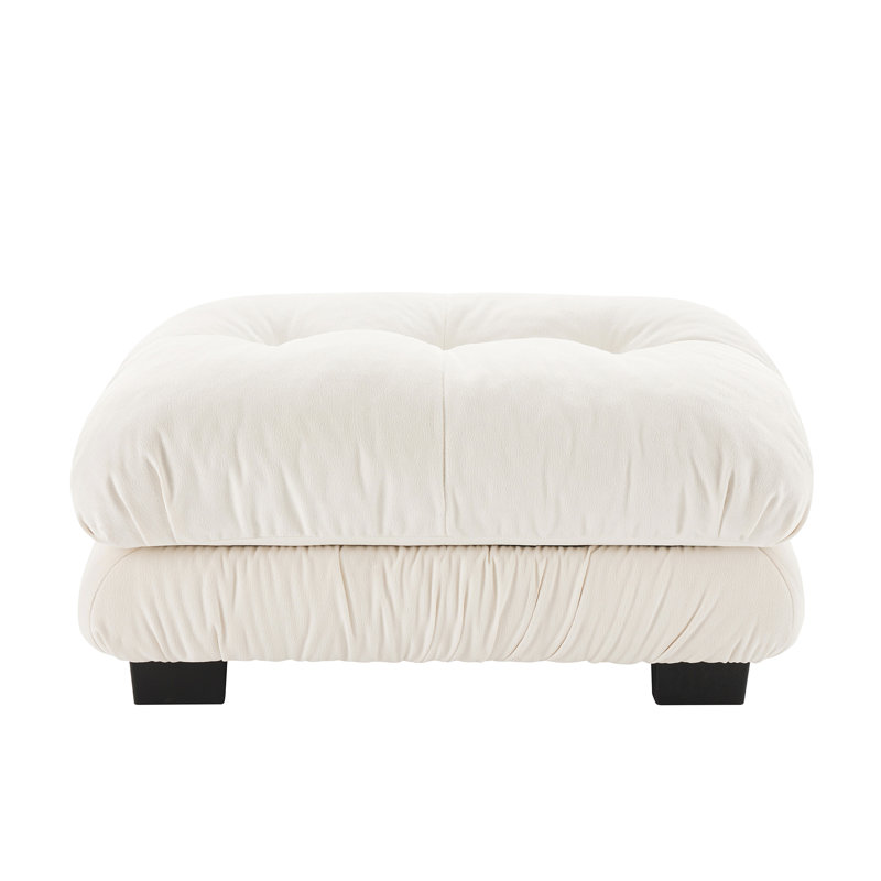 Îlot blanc 27 - Structure en bois massif et tissu chenille respirant pour un siège en velours côtelé spacieux avec un style unique