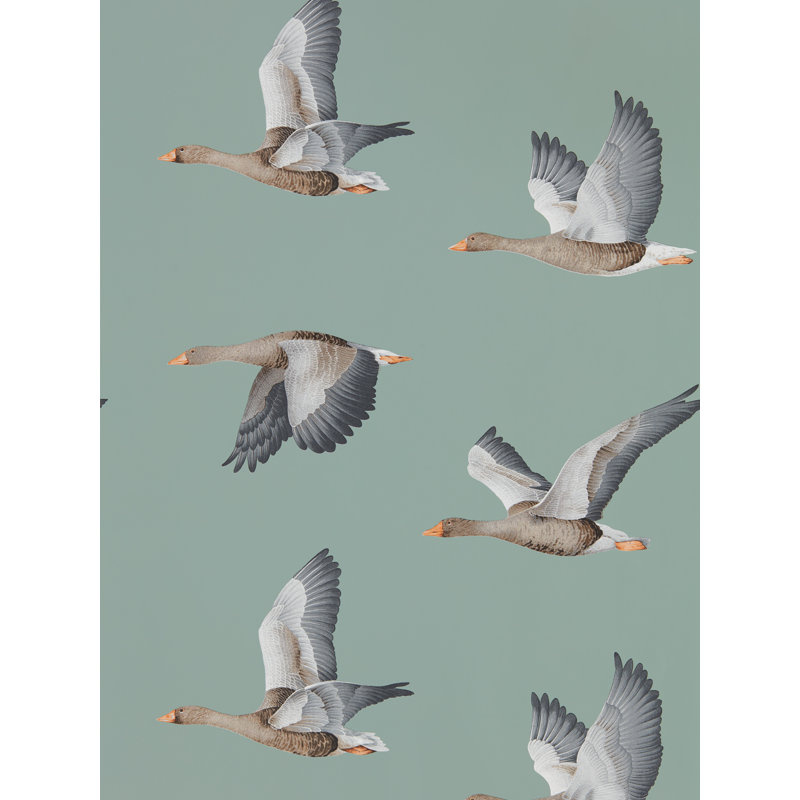 Elysian Geese 10.05m x 68.6cm Wallpaper Roll, Blue