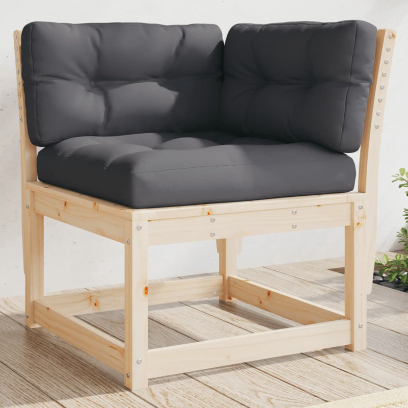 Shela Wood Outdoor Lounge Chair, Nature, Anthracite