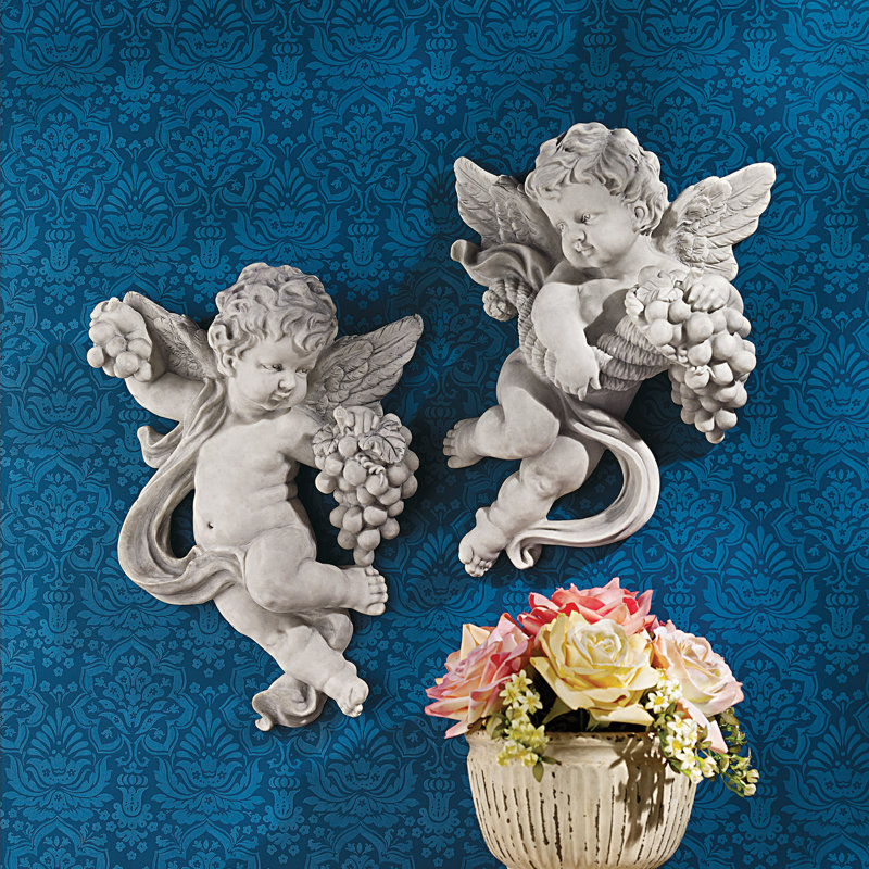 2 Piece Cherub Harvest Wall Décor Set