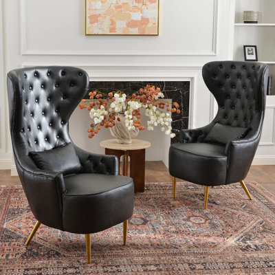 Flaxville Tufted Wingback Chair (Set of 2)