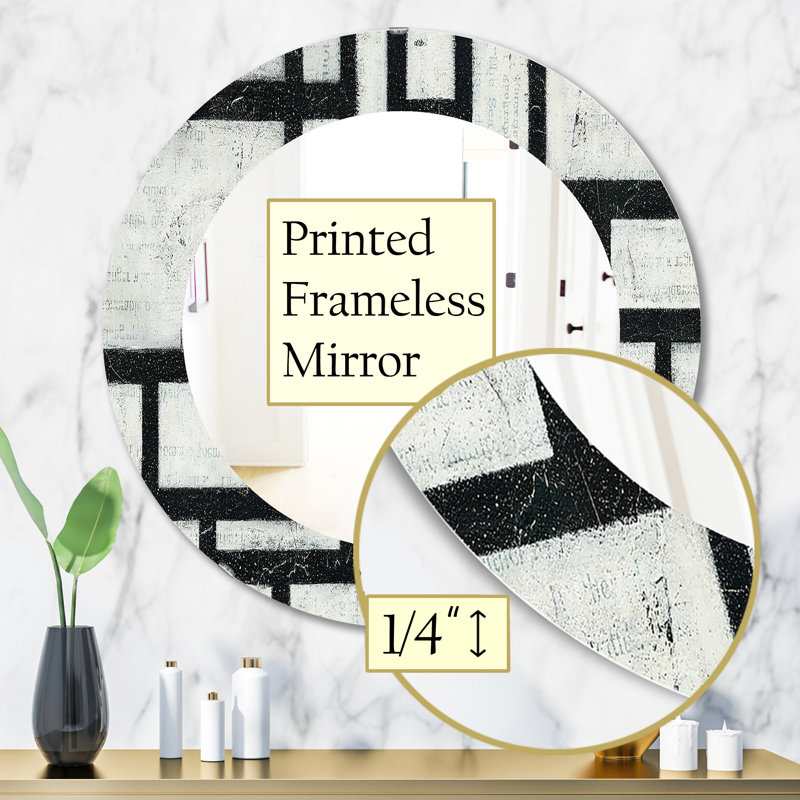 Miroir mural géométrique, miroir d'appoint moderne Labyrinth, H 31,5 po x l 31,5 po