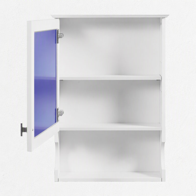 Armoire de salle de bain murale à miroir avec rangement et charnières à fermeture douce, Blanc
