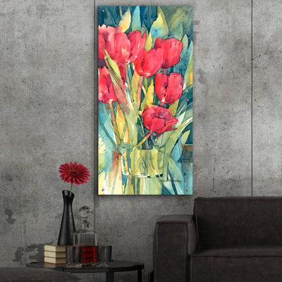  'Red Hot Tulips' by Annelein Beukenkamp Acrylic Glass Wall Art
