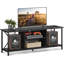 Meuble télé 55 po Nectaria pour téléviseur de 65 po avec tablettes ouvertes, console de télévision industrielle avec tablette de rangement réglable, centre de divertissement avec cadre robuste pour le salon et la chambre à coucher-1892588661