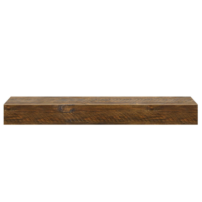 Camden Rustic Fireplace Shelf Mantel, 48", Dark Brown Wood
