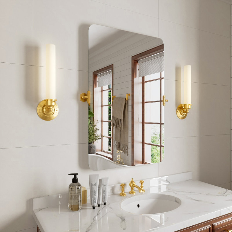 Miroir rectangulaire inclinable pour salle de bain 27 po x 36 po Verge, 24 po x 36 po, Laiton