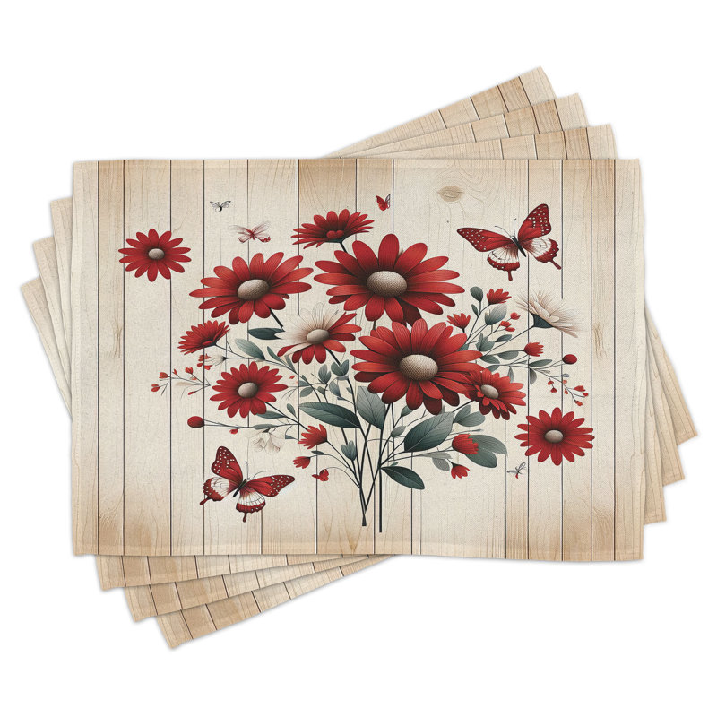 Ensemble de 4 napperons rustiques Ambesonne