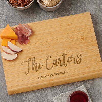 Seasonally Script Personalized 18X14 Bamboo Charcuterie Board