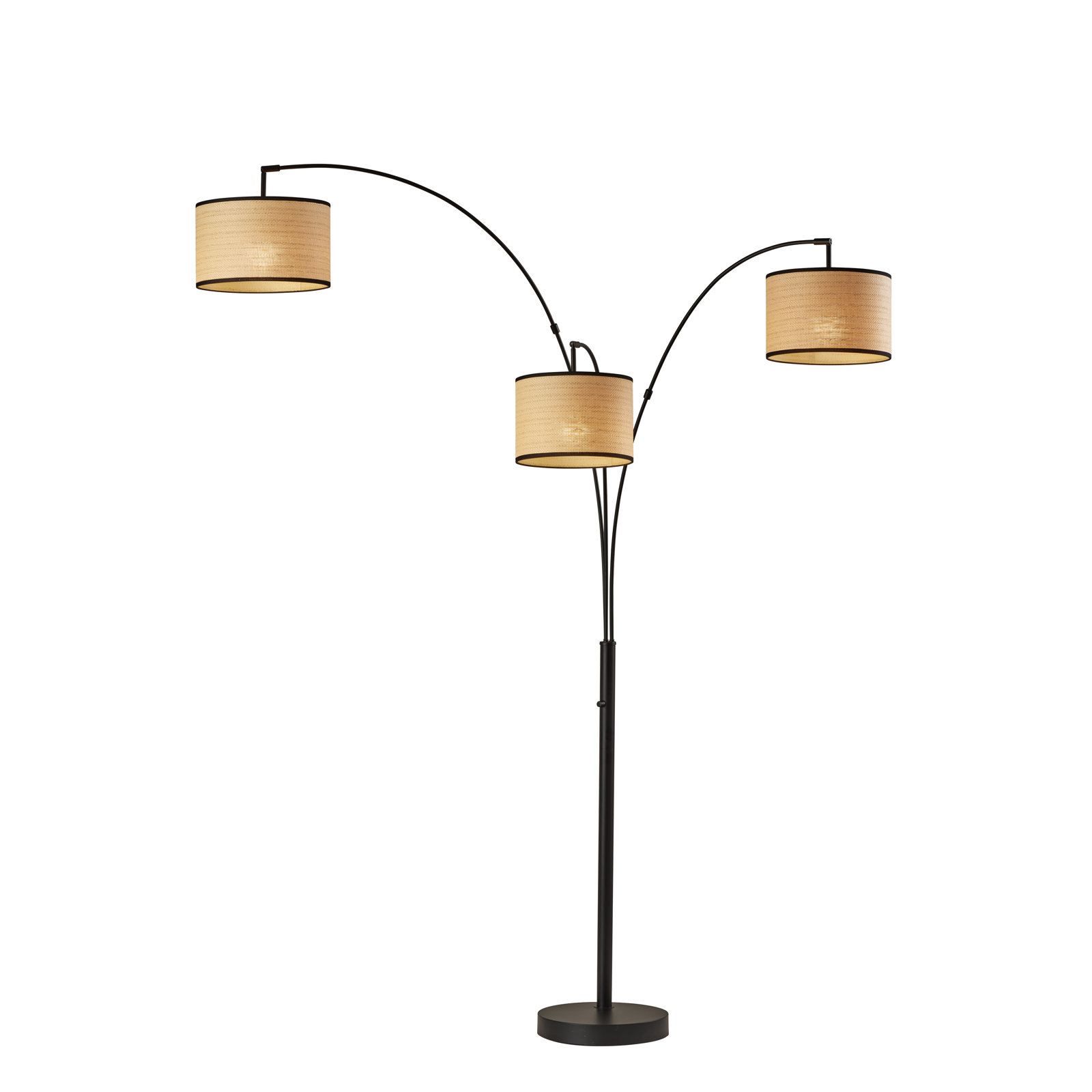 Felice 74'' Floor Lamp, Black, Natural/Black