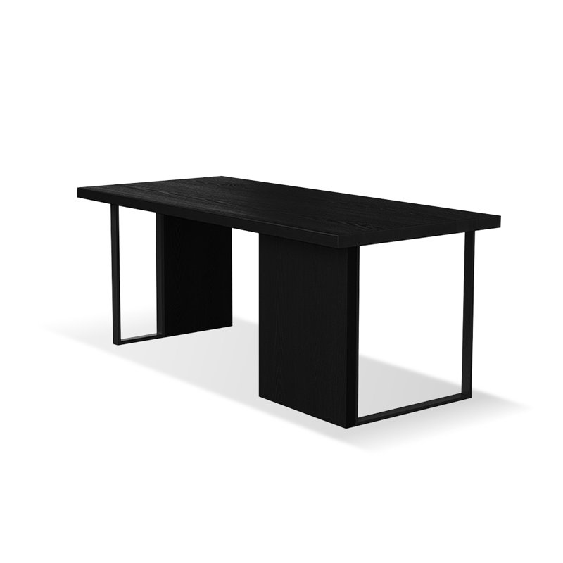 Black Rectangular Solid Wood desk, 29.53" H x 62.99" W x 31.5" D