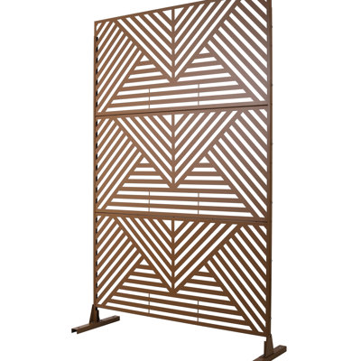 Paravent en métal H 76 po - l 48 po polyvalent pour différents environnements Brun 76 po 48 po