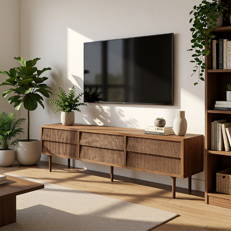 Meuble télé en chêne massif, H 21,65 po x L 78,74 po x l 15,74 po