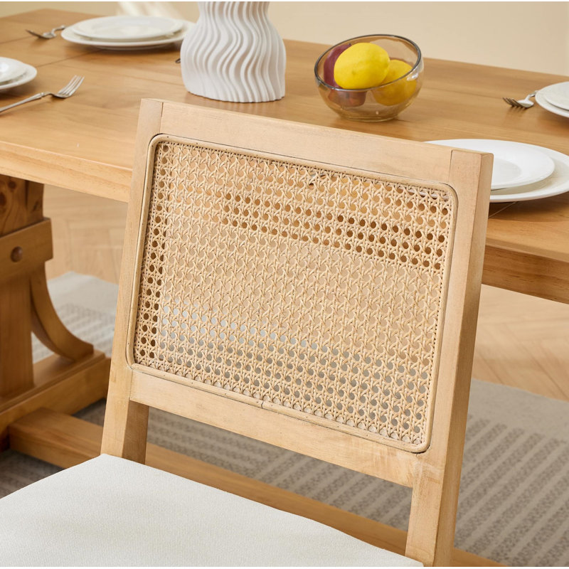 Ensemble de 2 chaises de salle à manger en rotin Farmhouse, Beige