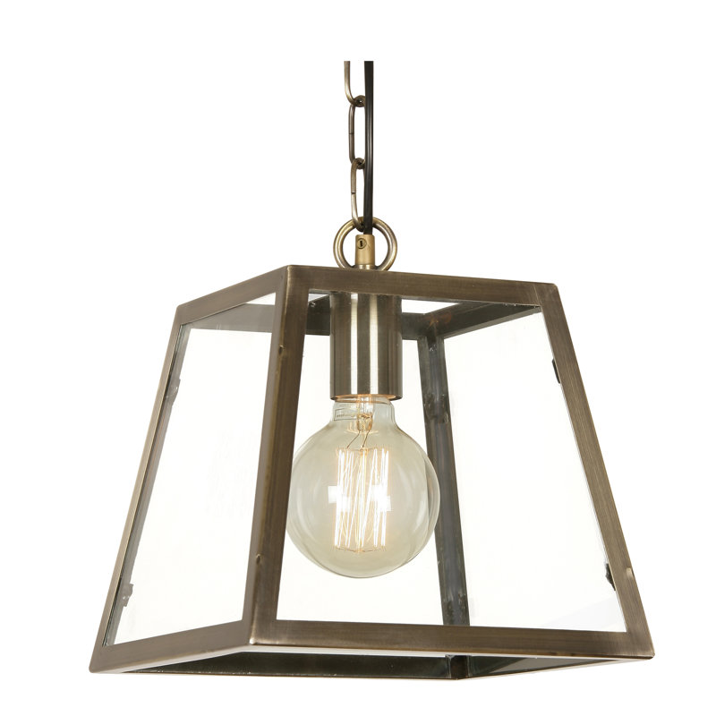 Hicks 1 - Light Antique Brass Lantern Pendant