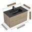 Meuble-lavabo flottant mural 36 po avec plateau en composite de quartz noir WOODBRIDGE-123258214