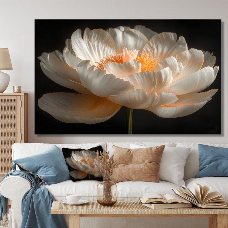 Riveria - Peonies Wall Art Print, Wrapped Canvas, 40" H x 60" W