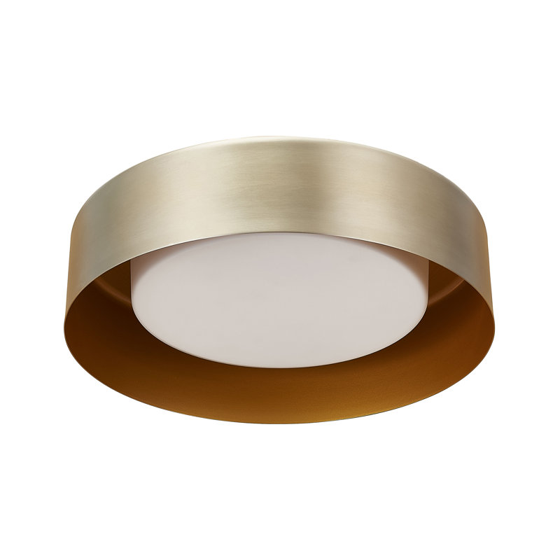 Grand luminaire encastré 3 lumières 15 pouces, finition dorée et orange, Doré