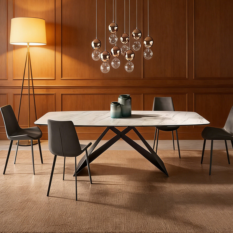 Table de salle à manger moderne et minimaliste, H 29,53 po x L 70,87 po x l 35,43 po