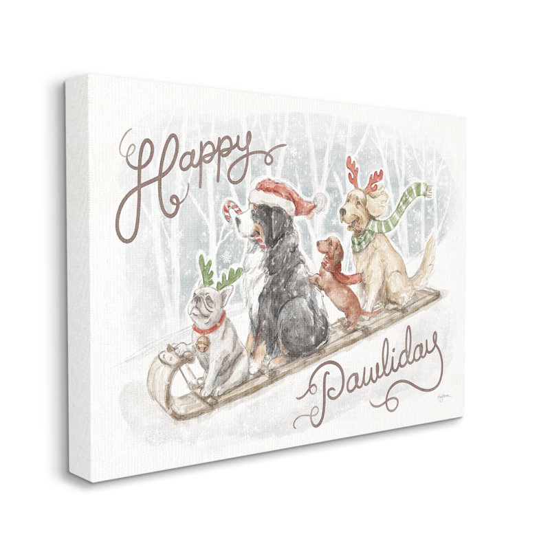 Happy Pawliday Dogs, H 36 po x l 48 po x P 1,5 po