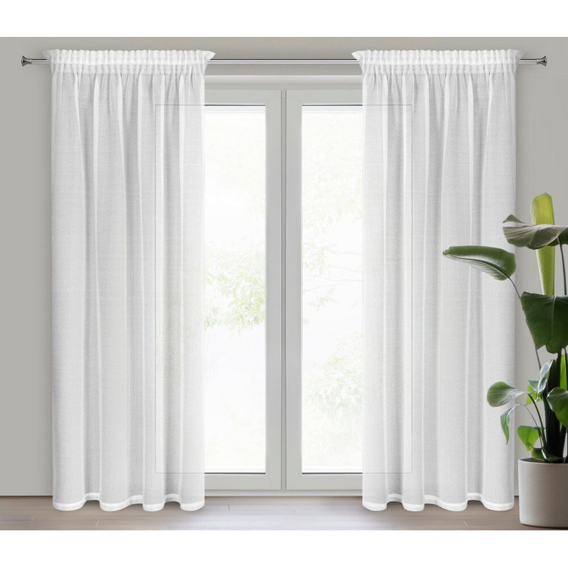 Vanesa 100% Polyester Sheer Curtain Single Panel, Width 140cm x height 270cm