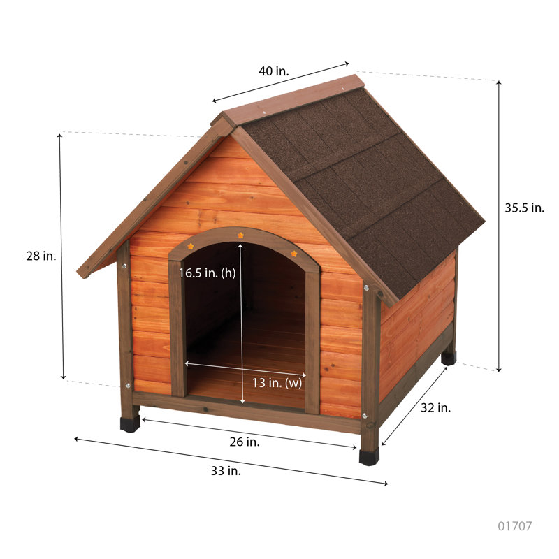 Charitee Premium+ A-Frame Dog House, Large (35.5" H x 33" W x 40" D)