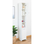 Carnahagh Versatile 77-Inch White Tall Storage Cabinet with 2 Doors and Adjustable Shelves, Linen Tower Cabinet, Bathroom Organizer and Storage, Kitchen Cabinet, Pantry Organizer, and Linen Closet