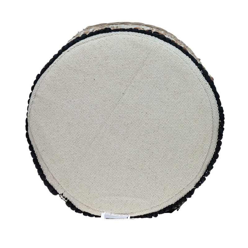Repose-pieds rond 18 po beige et brun