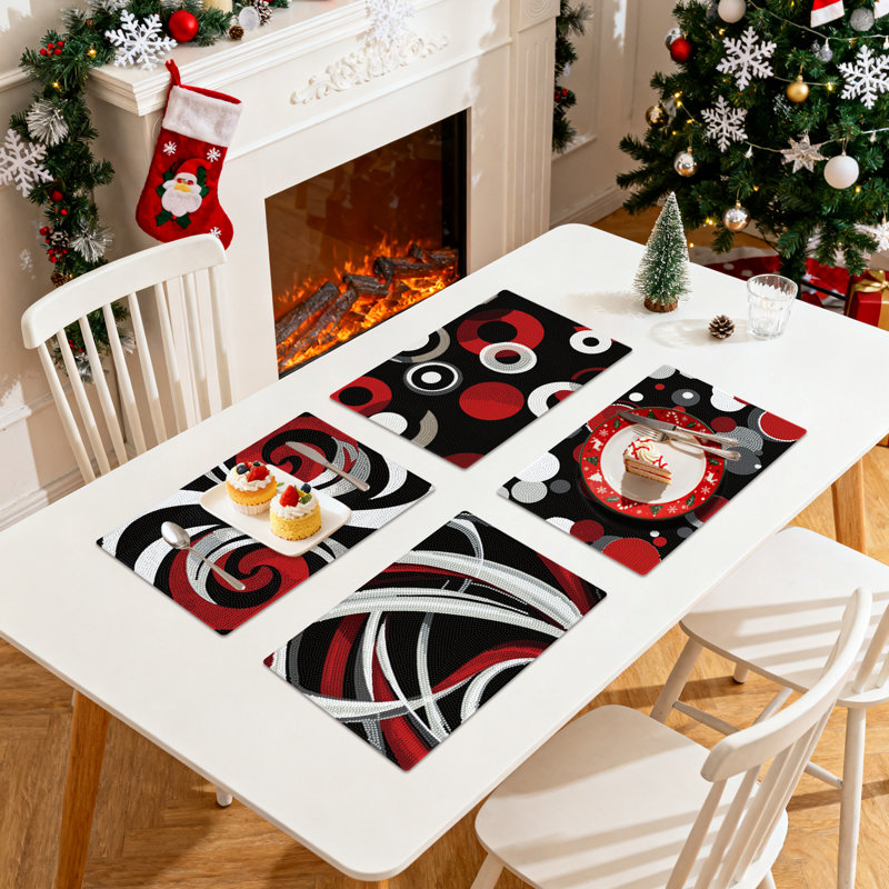 Napperon bricolage peinture diamant, matériel en cuir, ensemble de 4 pièces