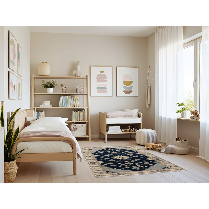 Tapis beige surteint lavable à la machine, Rectangle 4 pi x 6 pi