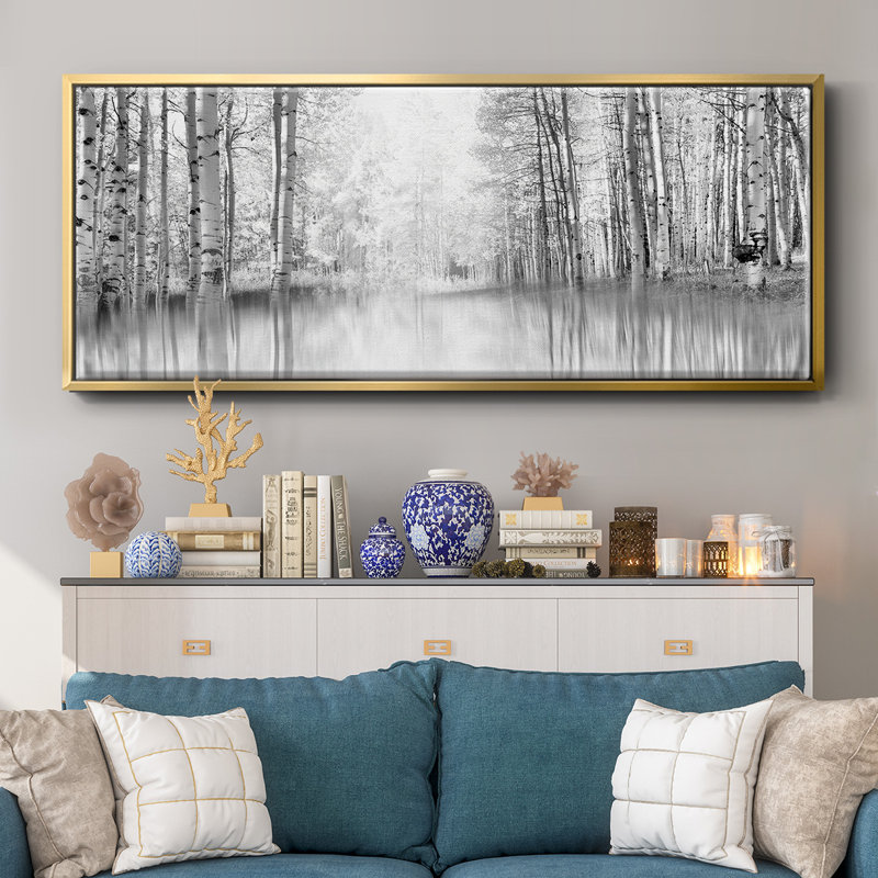 Aspen Reflection, reproduction d'art sur toile, H 12 po x l 30 po x P 1,5 po, Or