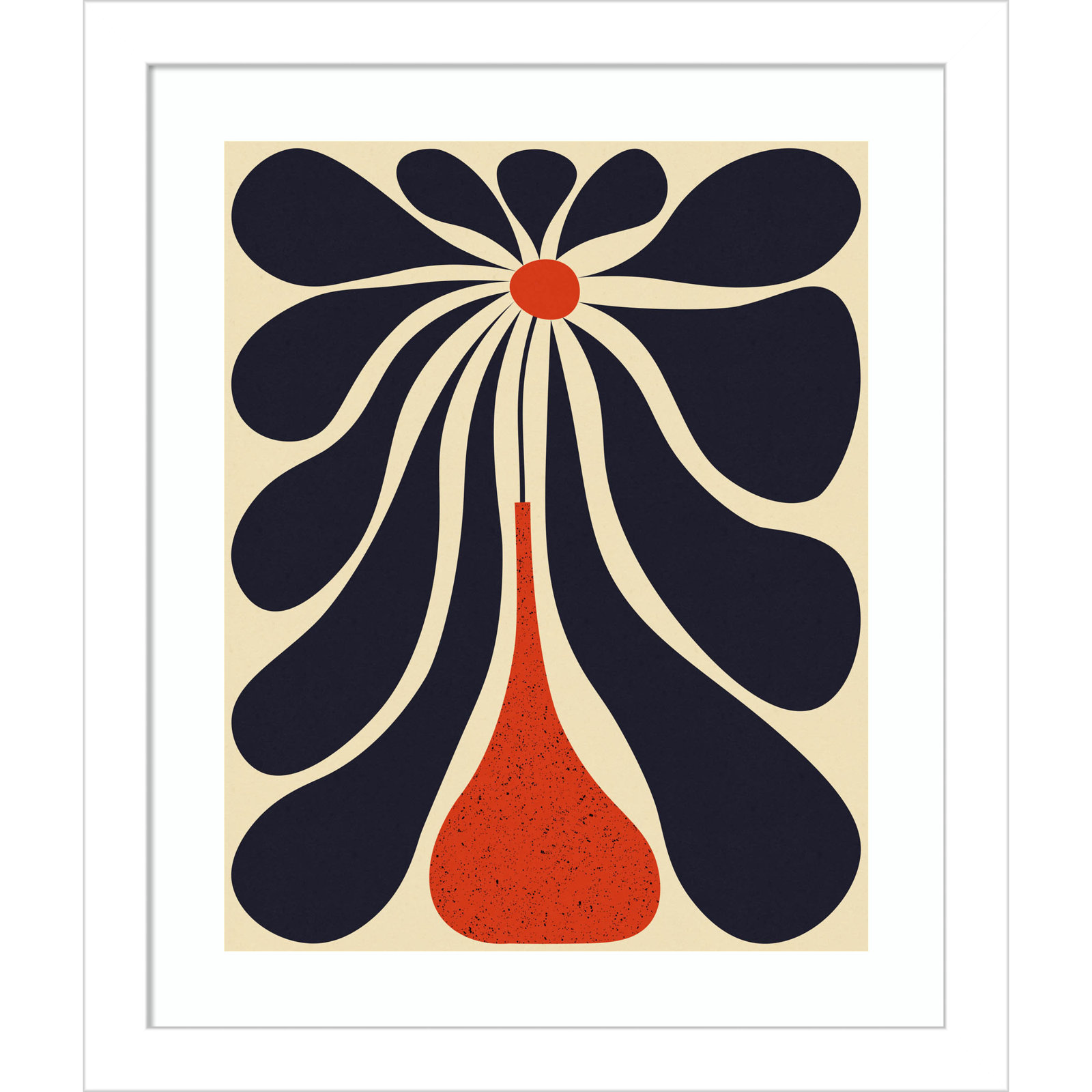 Lazy Flower Print by Alisa Galitsyna, White Framed, 13" H x 11" W